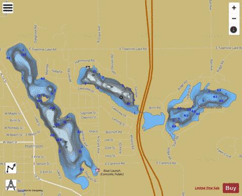 Little Long Lake depth contour Map - i-Boating App