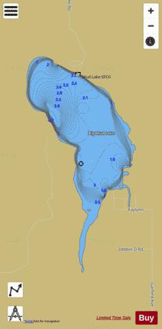 Big Mud Lake depth contour Map - i-Boating App