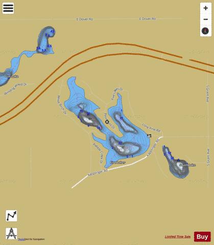 Five Lakes depth contour Map - i-Boating App