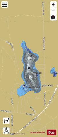 Shupac Lake depth contour Map - i-Boating App