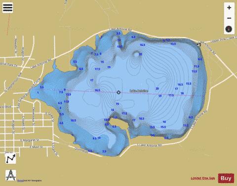 Antoine, Lake depth contour Map - i-Boating App