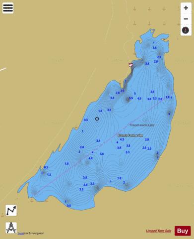 French Farm Lake depth contour Map - i-Boating App