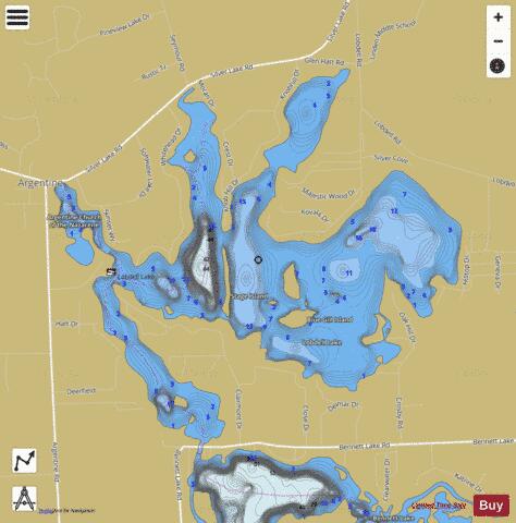 Lobdell Lake depth contour Map - i-Boating App