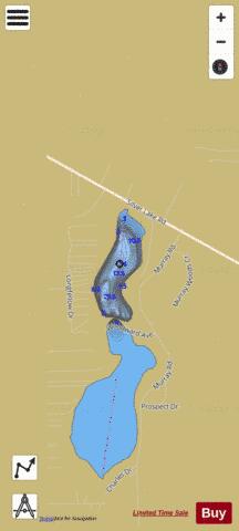 Myers Lake depth contour Map - i-Boating App