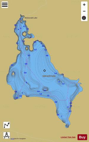 McDonald Lake depth contour Map - i-Boating App