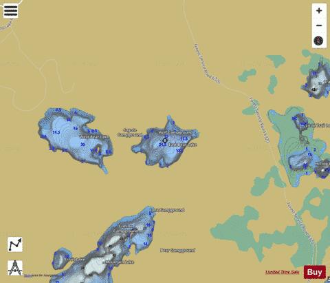 East Bear Lake depth contour Map - i-Boating App