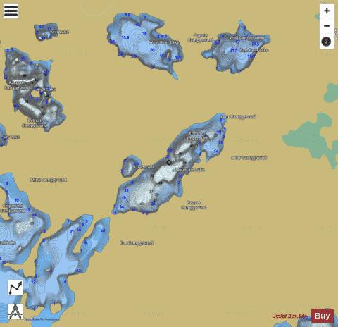 Mountain Lake depth contour Map - i-Boating App