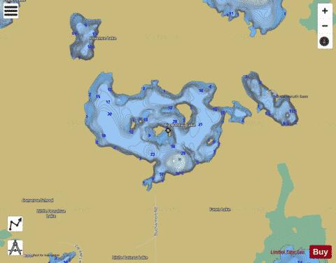 Big Bateau Lake depth contour Map - i-Boating App