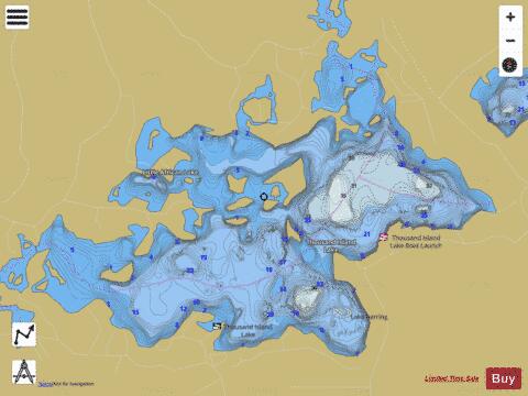 Thousand Island Lake depth contour Map - i-Boating App