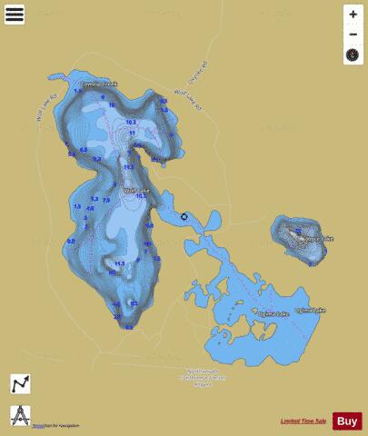 Wolf Lake depth contour Map - i-Boating App