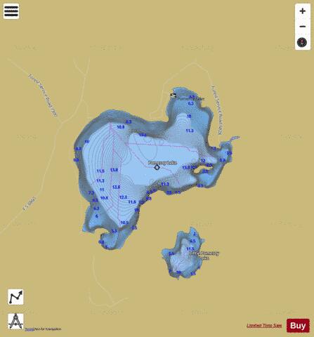 Pomeroy Lake depth contour Map - i-Boating App