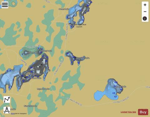 Mastodon Lake depth contour Map - i-Boating App