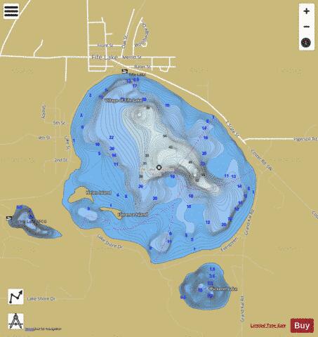 Fife Lake depth contour Map - i-Boating App