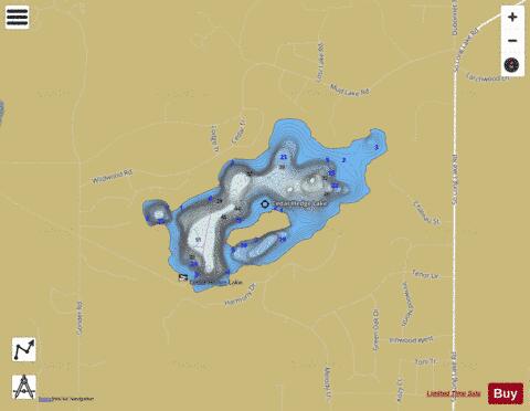 Cedar Hedge Lake depth contour Map - i-Boating App