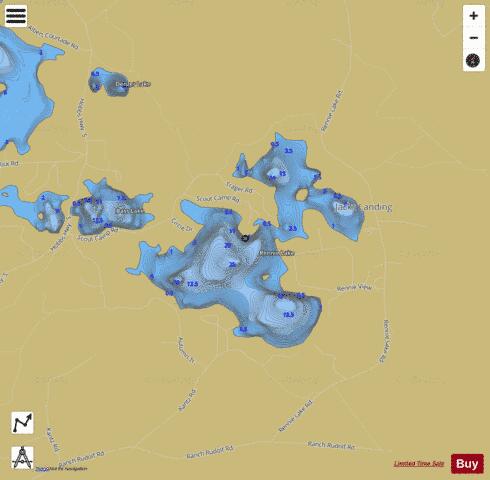 Rennie Lake depth contour Map - i-Boating App