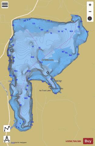 Au Train Lake depth contour Map - i-Boating App