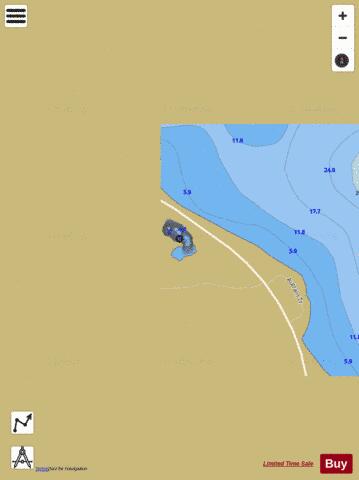 AuTrain Island Pond depth contour Map - i-Boating App