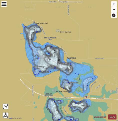 Baw Beese Lake depth contour Map - i-Boating App