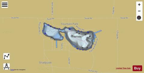 Bird Lake depth contour Map - i-Boating App