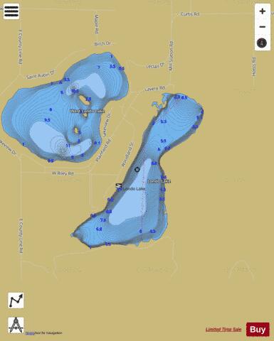 Londo Lake depth contour Map - i-Boating App