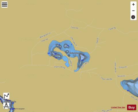 Chain Lakes (west) depth contour Map - i-Boating App