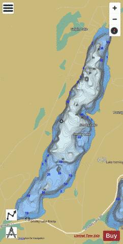 Smoky Lake depth contour Map - i-Boating App