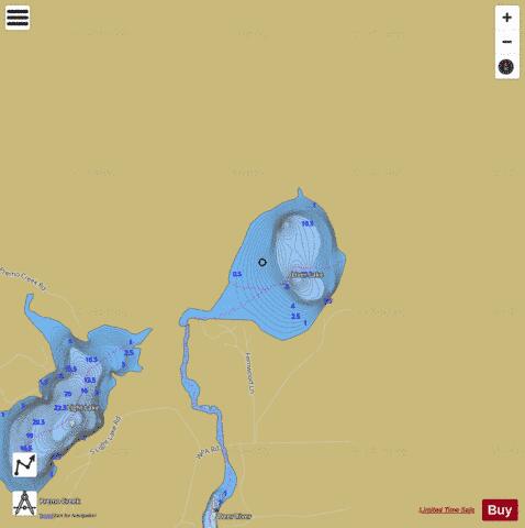 Liver Lake depth contour Map - i-Boating App
