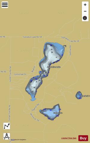 Starvation Lake depth contour Map - i-Boating App