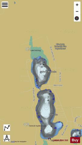 North Blue Lake depth contour Map - i-Boating App