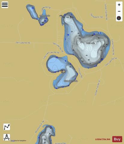 Little Twin Lake depth contour Map - i-Boating App