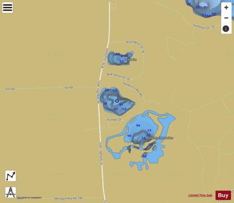 Twentyeight Lakes (wes depth contour Map - i-Boating App