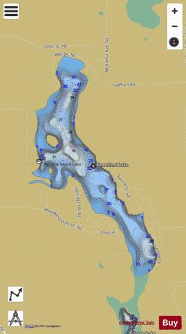 Big Pine Island Lake depth contour Map - i-Boating App