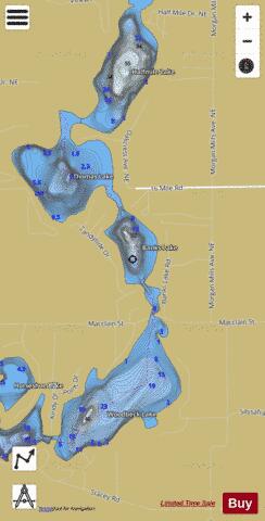 Banks Lake depth contour Map - i-Boating App