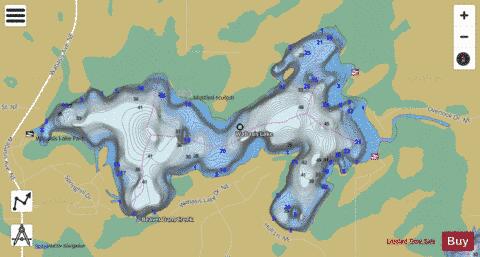 Wabasis Lake depth contour Map - i-Boating App