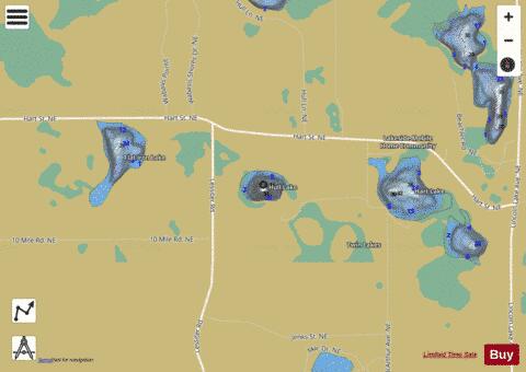 Hull Lake depth contour Map - i-Boating App