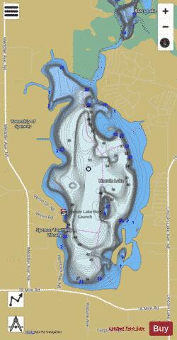 Lincoln Lake depth contour Map - i-Boating App