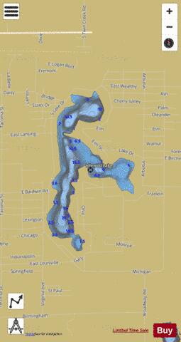 Idlewild Lake depth contour Map - i-Boating App