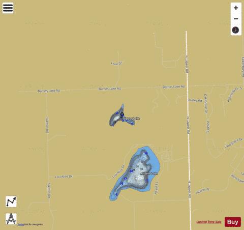 Dipper Lake depth contour Map - i-Boating App