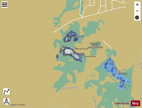 Onemile Lake depth contour Map - i-Boating App