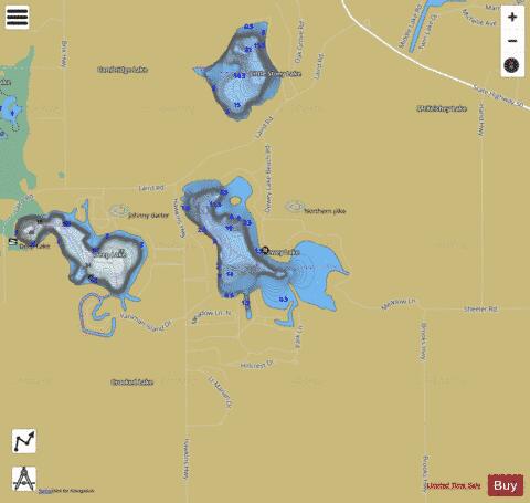 Dewey Lake depth contour Map - i-Boating App
