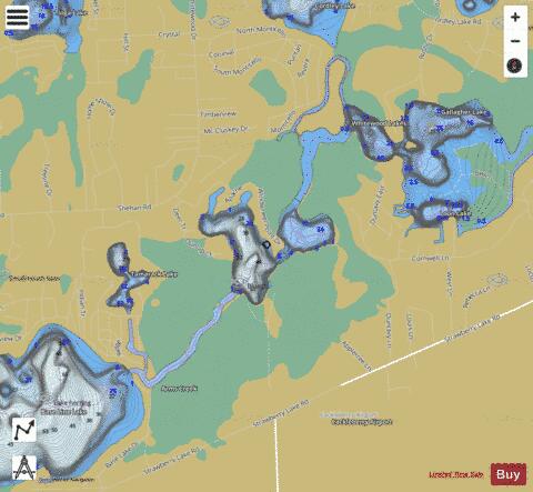 Whitewood Lakes depth contour Map - i-Boating App