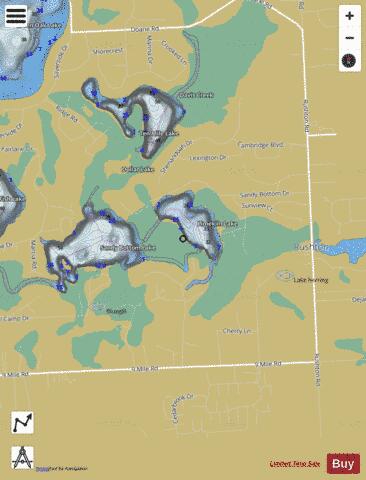 Limekiln Lake depth contour Map - i-Boating App