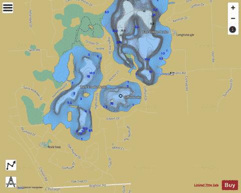 Clifford Lake depth contour Map - i-Boating App