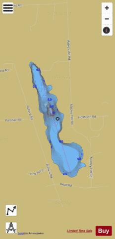 Tyrone Lake depth contour Map - i-Boating App