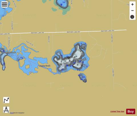 Hoisington Lake depth contour Map - i-Boating App