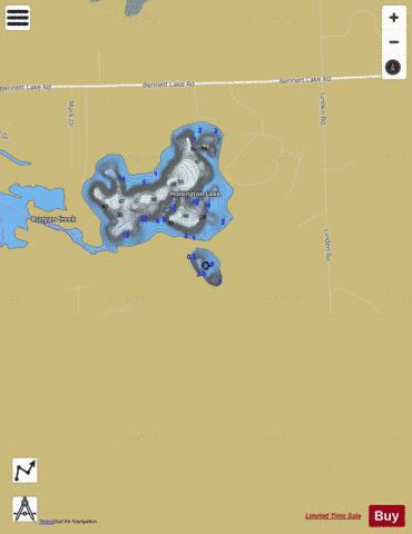 Clough Lake depth contour Map - i-Boating App