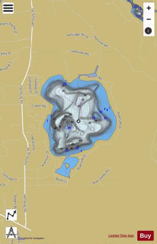 Ore Lake depth contour Map - i-Boating App