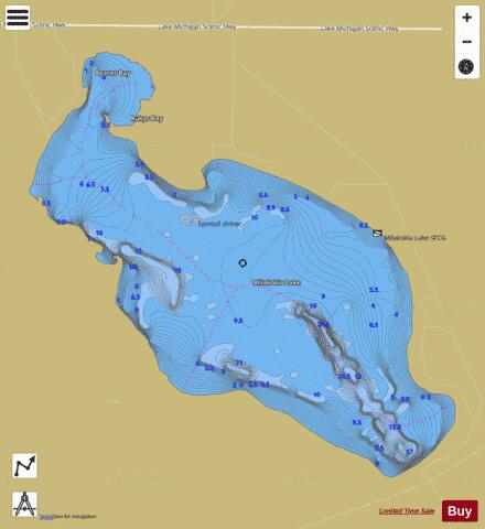 Milakokia Lake depth contour Map - i-Boating App
