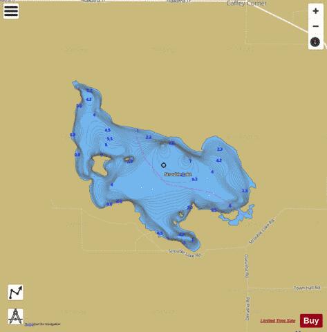 Strouble Lake depth contour Map - i-Boating App