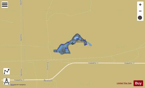 Rexton Lake depth contour Map - i-Boating App